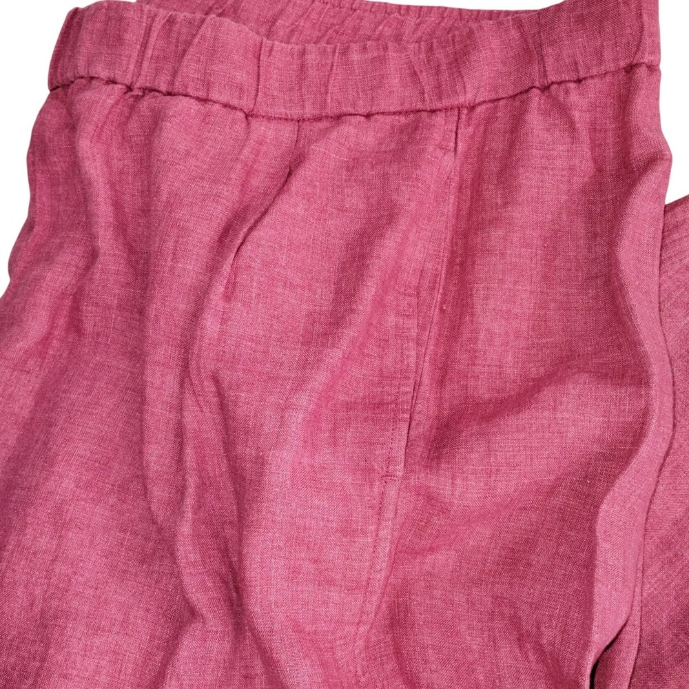 Eileen Fisher Womens Plus Size 3X‎ Pink Linen Pull-On Pants NWT $188 - Picture 8 of 13